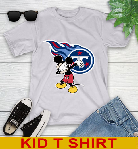 Tennessee Titans NFL Football Dabbing Mickey Disney Sports Youth T-Shirt 5