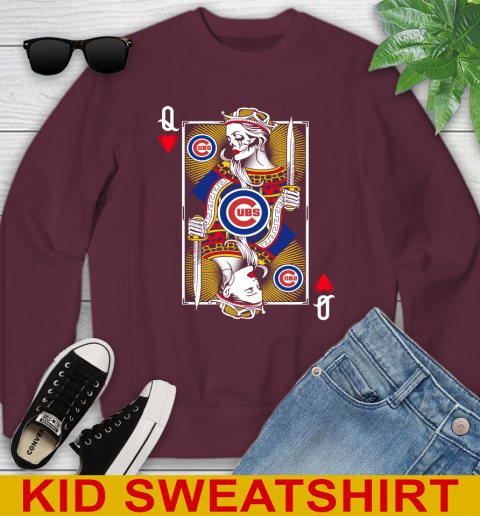 MLB Baseball Chicago Cubs The Queen Of Hearts Card Shirt Youth Sweatshirt 4