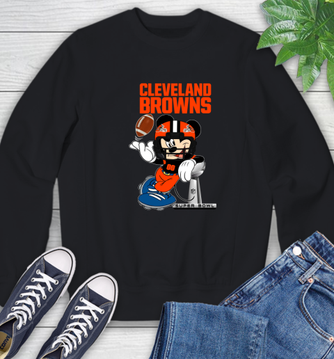 NFL Cleveland Browns Mickey Mouse Disney Super Bowl Football T Shirt Sweatshirt 2