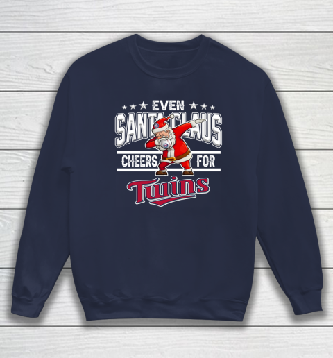 Minnesota Twins Even Santa Claus Cheers For Christmas MLB Sweatshirt 2