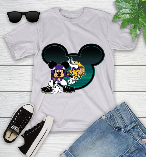 NFL Minnesota Vikings Mickey Mouse Disney Football T Shirt Youth T-Shirt 4