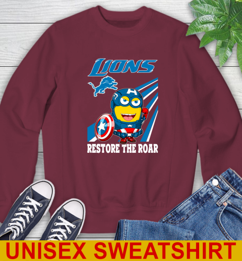 NFL Football Detroit Lions Captain America Marvel Avengers Minion Shirt Sweatshirt 6