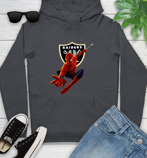 NFL Spider Man Avengers Endgame Football Oakland Raiders Youth Hoodie 8