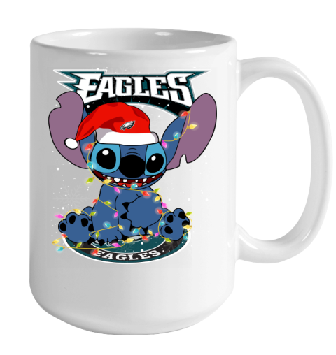 Philadelphia Eagles NFL Football noel stitch Christmas Color Changing Mug 15oz 2