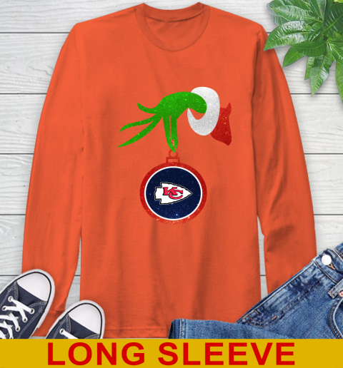 Kansas City Chiefs Grinch Merry Christmas NFL Football Long Sleeve T-Shirt 5