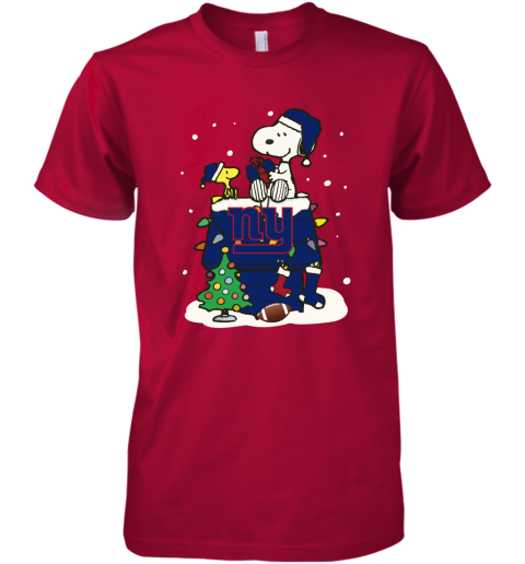 A Happy Christmas With New York Giants Snoopy Premium Men's T-Shirt