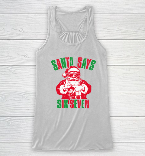 Santa Six Seven Christmas Shirt Racerback Tank