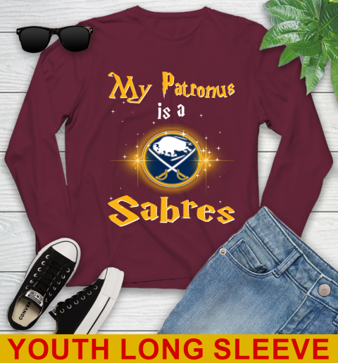NHL Hockey Harry Potter My Patronus Is A Buffalo Sabres Youth Long Sleeve 6
