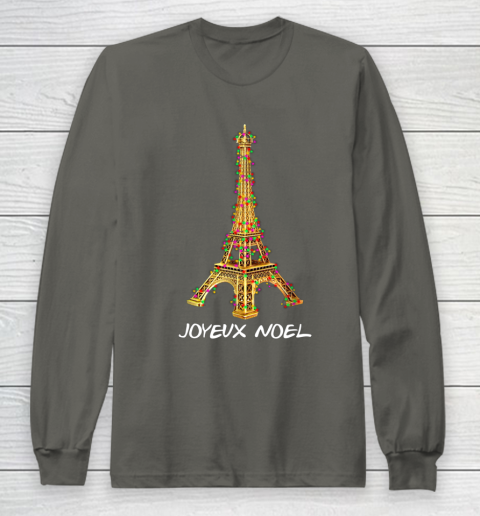 Joyeux Noel French Merry Christmas Eiffel Tower Long Sleeve T-Shirt 5