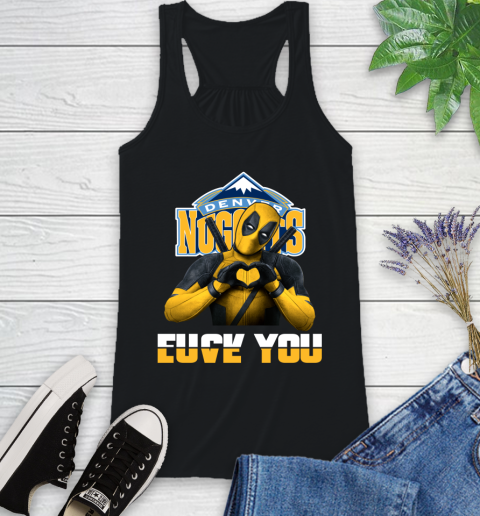 NBA Denver Nuggets Deadpool Love You Fuck You Basketball Sports Racerback Tank