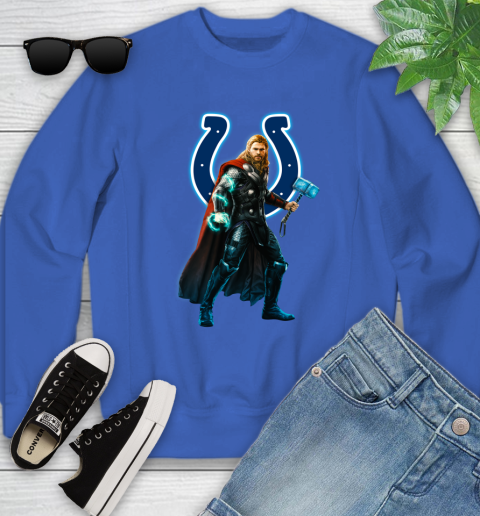 NFL Thor Avengers Endgame Football Indianapolis Colts Youth Sweatshirt 8