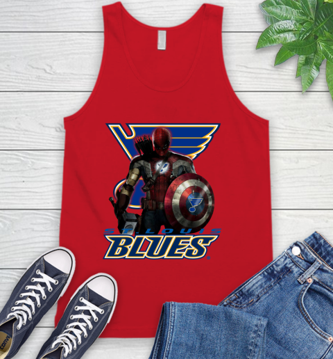 NHL Captain America Thor Spider Man Hawkeye Avengers Endgame Hockey St.Louis Blues Tank Top 6