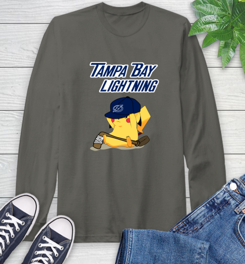 NHL Pikachu Hockey Sports Tampa Bay Lightning Long Sleeve T-Shirt 8