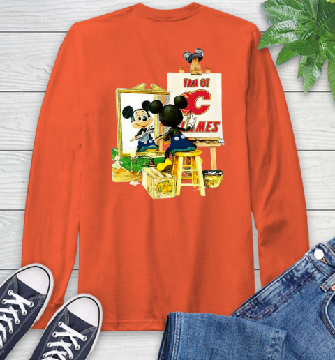 NHL Hockey Calgary Flames Mickey Drawing Shirt 57