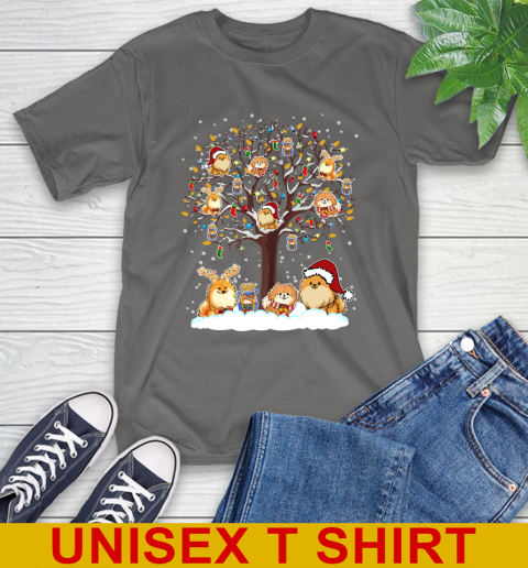 Pomeranian dog pet lover light christmas tree shirt 10