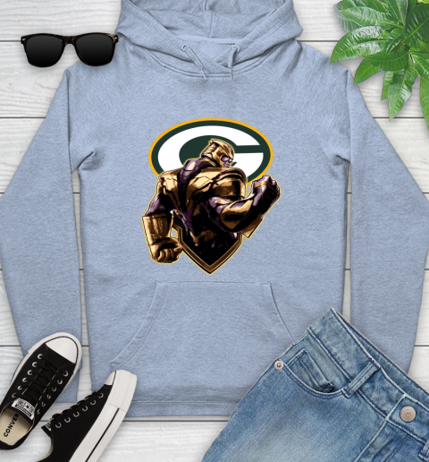 NFL Thanos Avengers Endgame Football Sports Green Bay Packers Youth Hoodie 10