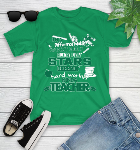Dallas Stars NHL I'm A Difference Making Student Caring Hockey Loving Kinda Teacher Youth T-Shirt 8