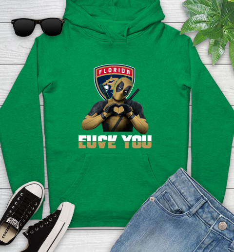 NHL Florida Panthers Deadpool Love You Fuck You Hockey Sports Youth Hoodie 9