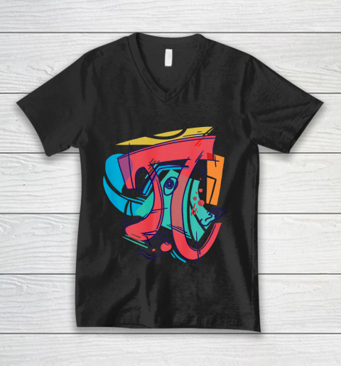 Pi Day Shirt Cubist 3 14 Pi Number Symbol Math Science V-Neck T-Shirt