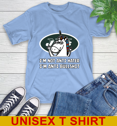 New York Jets NFL Football Unicorn I'm Not Anti Hater I'm Anti Bullshit T-Shirt 11