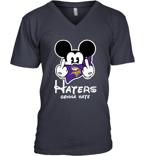 NFL Minnesota Vikings Haters Gonna Hate Mickey Mouse Disney Football T Shirt xtD7qsSqJKR v neck unisex 8 95 151514 front navy