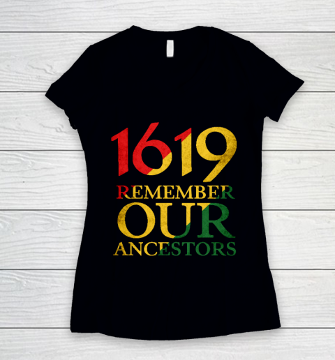 1619 Remember Our Ancestors Women's V-Neck T-Shirt