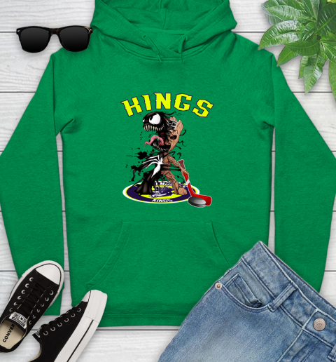 NHL Los Angeles Kings Hockey Venom Groot Guardians Of The Galaxy Youth Hoodie 7