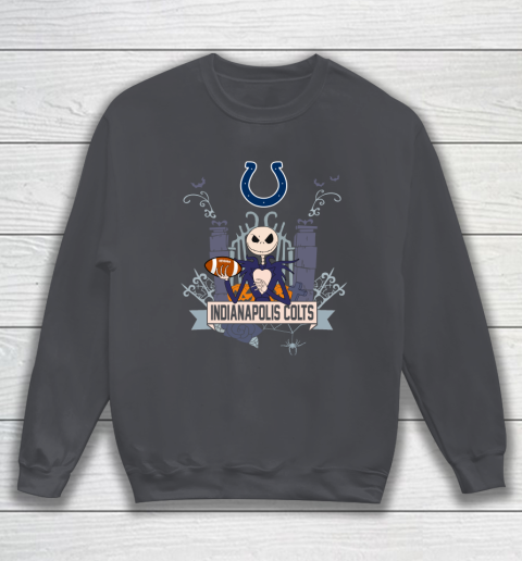 NFL Indianapolis Colts Football Jack Skellington Halloween Sweatshirt 4