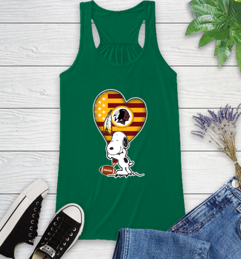Washington Redskins NFL Football The Peanuts Movie Adorable Snoopy Racerback Tank 7