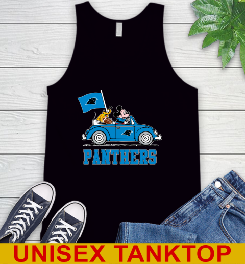 NFL Football Carolina Panthers Pluto Mickey Driving Disney Shirt Tank Top 2
