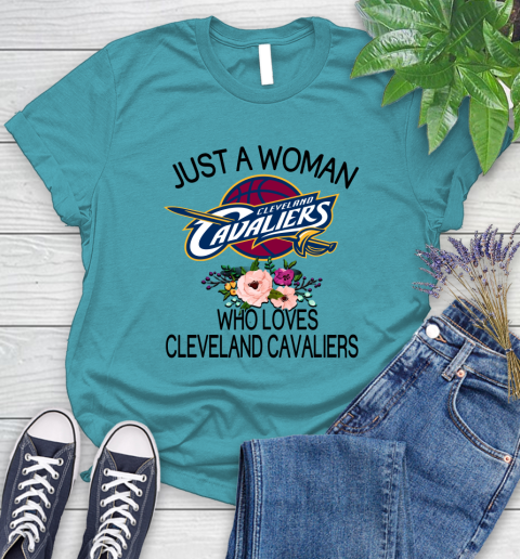 NBA Just A Woman Who Loves Cleveland Cavaliers Basketball Sports Women's T-Shirt 11