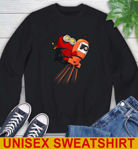 NHL Hockey Philadelphia Flyers Deadpool Minion Marvel Shirt Sweatshirt