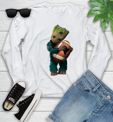 NFL Groot Guardians Of The Galaxy Football Sports Carolina Panthers Youth Long Sleeve