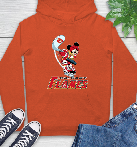 NHL Hockey Calgary Flames Cheerful Mickey Mouse Shirt Hoodie 5