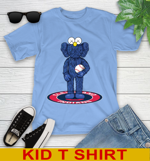 MLB Baseball Cleveland Indians Kaws Bff Blue Figure Shirt Youth T-Shirt 11