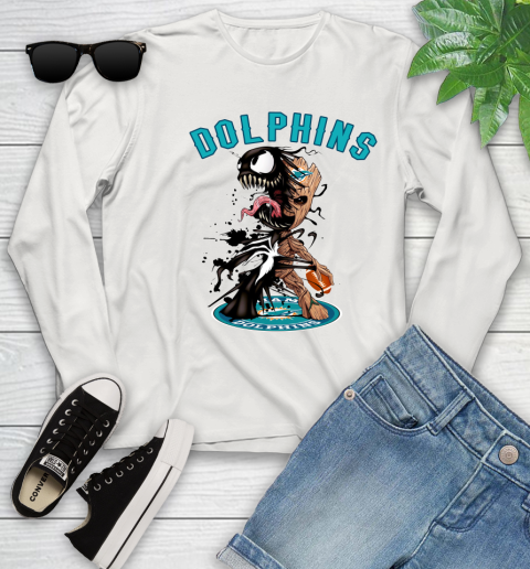 NFL Miami Dolphins Football Venom Groot Guardians Of The Galaxy Youth Long Sleeve 12
