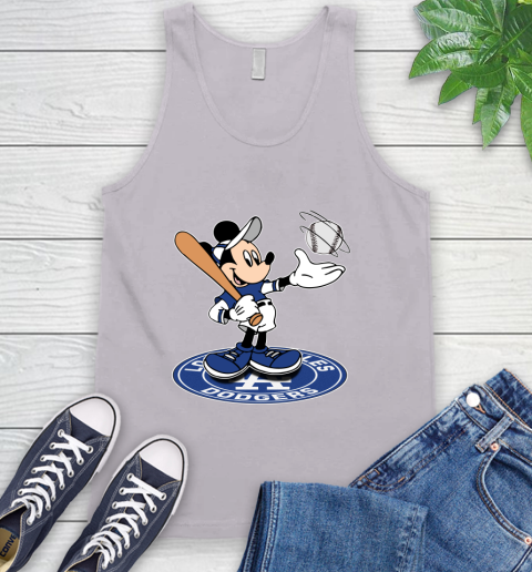MLB Baseball Los Angeles Dodgers Cheerful Mickey Disney Shirt Tank Top 4