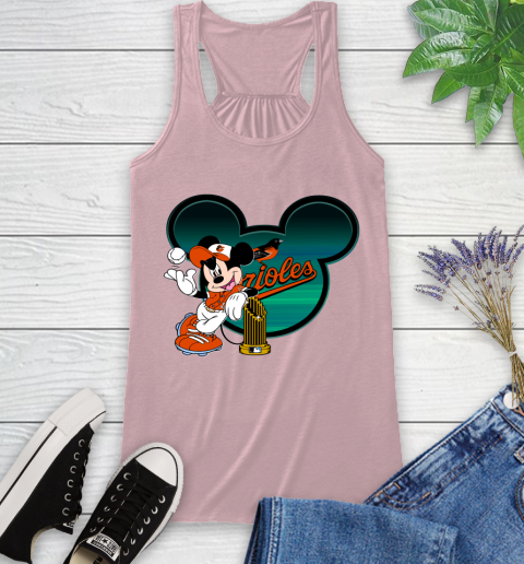 MLB Baltimore Orioles The Commissioner's Trophy Mickey Mouse Disney Racerback Tank 11