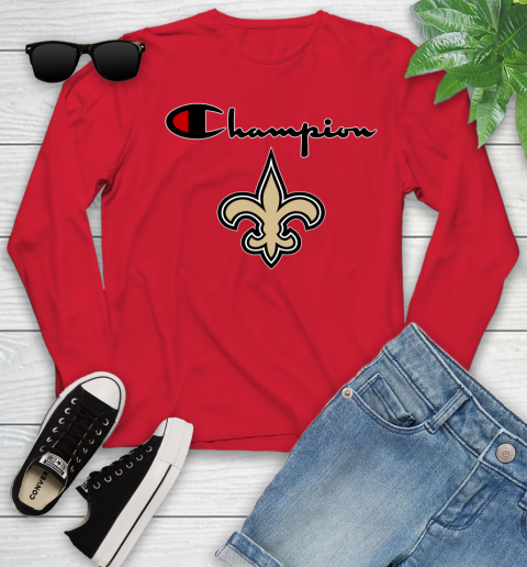 NFL Football New Orleans Saints Champion Shirt Youth Long Sleeve 9