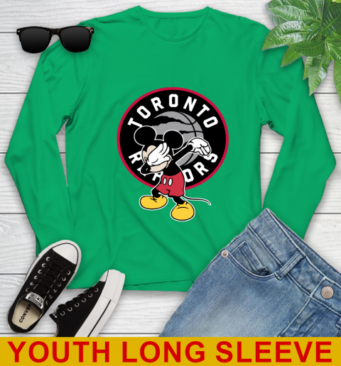 Toronto Raptors NBA Basketball Dabbing Mickey Disney Sports Youth Long Sleeve 7