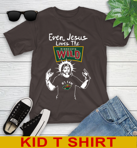 Minnesota Wild NHL Hockey Even Jesus Loves The Wild Shirt Youth T-Shirt 6