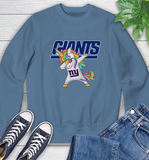 New York Giants NFL Football Funny Unicorn Dabbing Sports Sweatshirt 7