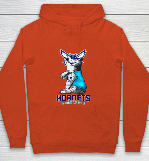 NBA Basketball My Cat Loves Charlotte Hornets Youth Hoodie 3