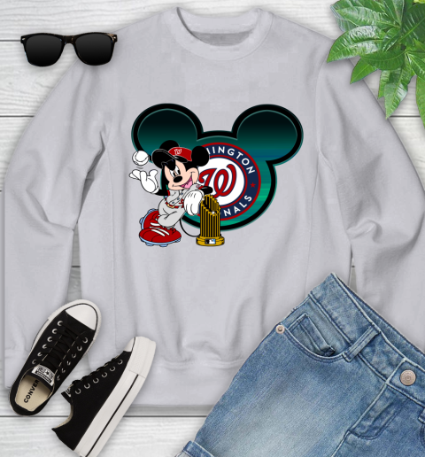 MLB Washington Nationals The Commissioner's Trophy Mickey Mouse Disney Youth Sweatshirt 4