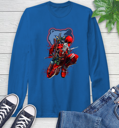 NBA Deadpool Marvel Comics Sports Basketball Memphis Grizzlies Long Sleeve T-Shirt 9