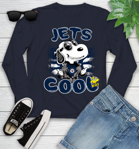 NHL Hockey Winnipeg Jets Cool Snoopy Shirt Youth Long Sleeve 2