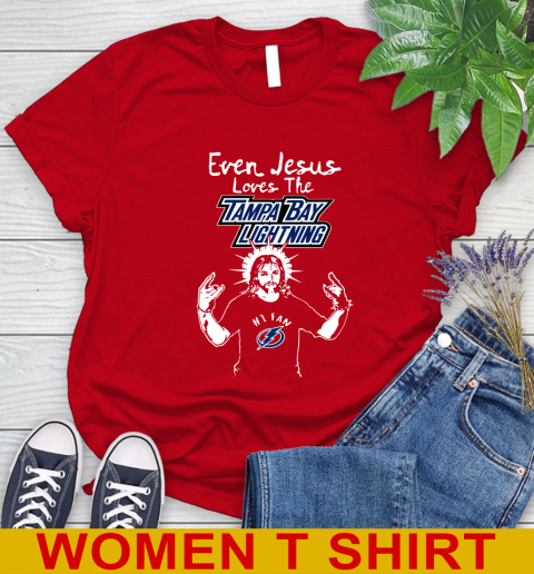 Tampa Bay Lightning NHL Hockey Even Jesus Loves The Lightning Shirt Women's T-Shirt 11