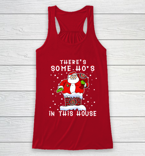 Ottawa Senators Christmas There Is Some Hos In This House Santa Stuck In The Chimney NHL Racerback Tank - Image 5