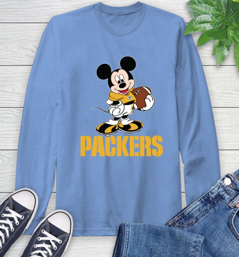NFL Football Green Bay Packers Cheerful Mickey Mouse Shirt Long Sleeve T-Shirt 12