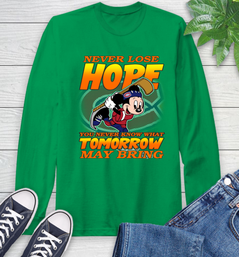 Montreal Canadiens NHL Hockey ootball Mickey Disney Never Lose Hope Long Sleeve T-Shirt 8